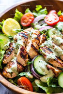 Fresh Grilled Chicken Salad with Vegetables and Herb Dressing