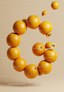 Floating Organic Oranges Forming Circular Shape