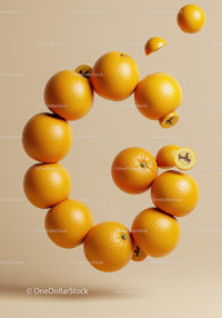 Floating Organic Oranges Forming Circular Shape