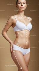 Professional Woman Showing Body Contours and Fitness in Studio