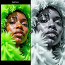 Before and after Black and White Soft Colors LUT Pack effect