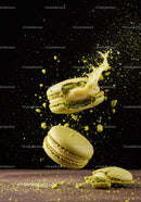 Green Pistachio Macarons with Splash of Cream Filling