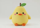 Yellow Plush Duck Toy with Green Leaf and Orange Beak