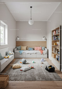 Modern Children's Playroom with Toys and Cozy Decor