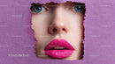 Captivating Female Portrait with Vibrant Pink Lipstick