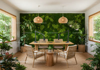 Modern Indoor Office with Green Moss Wall and Natural Light