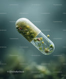 Pressed Flowers Inside Glass Capsule Botanical Preservation Art