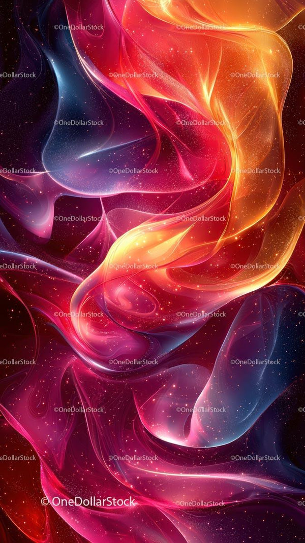 Abstract Colorful Flames and Cosmic Swirl Background for Digital Art