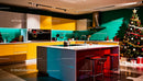 Modern Kitchen Interior with Festive Christmas Tree