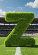 Large Grass Covered Number Seven on Soccer Field
