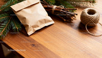 Natural gift packaging with rustic twine and pine branches JPG Mockup Image preview