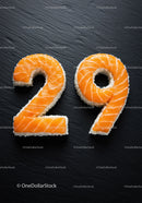 Salmon Sushi Numbers Two and Nine on Slate Plate