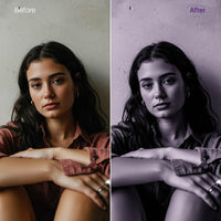BW Portraits Purple XMP presets color grading preview
