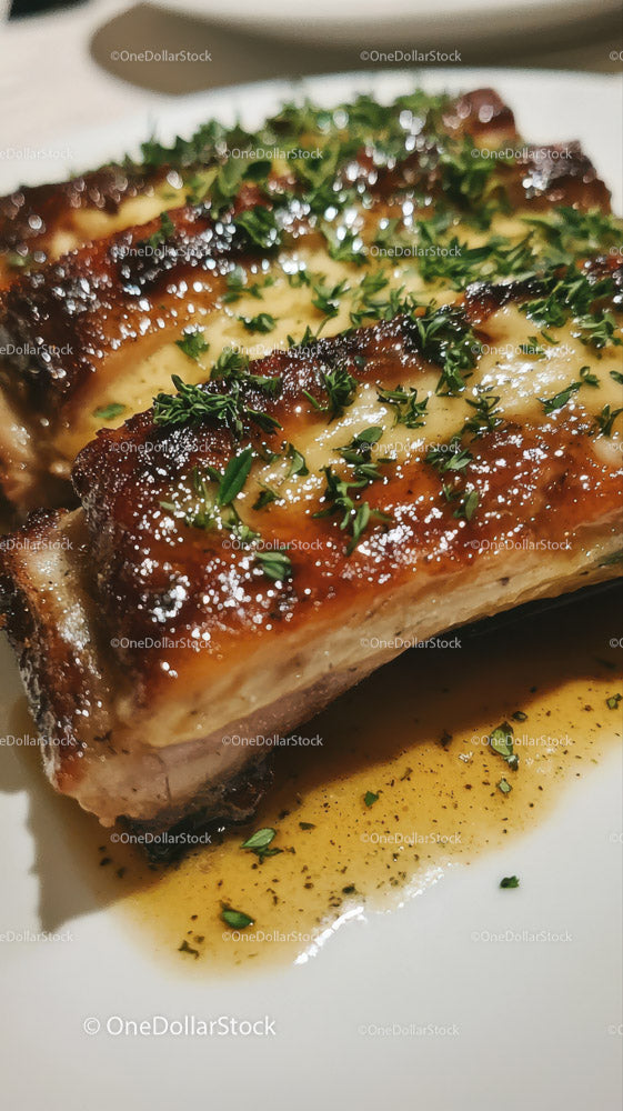 Gourmet Grilled Steak with Herbs and Sauce for Fine Dining