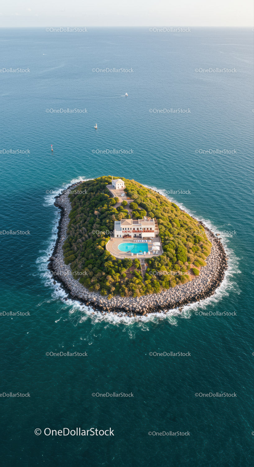 Luxury Villa on Small Coastal Island with Pool and Ocean View