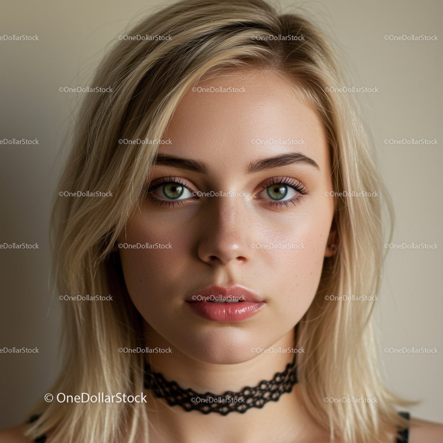 Piękna kobieta o zielonych oczach i blond włosach w naturalnym świetle