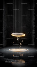 Futuristic Floating Hologram Technology in Dark Setting