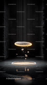 Futuristic Floating Hologram Technology in Dark Setting