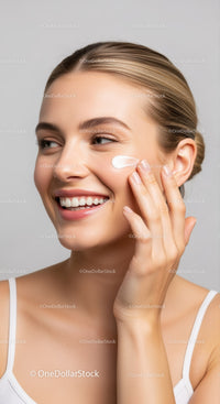 Woman Applying Moisturizer for Healthy Smooth Skin