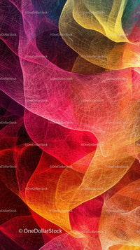 Abstract Colorful Leaf Pattern with Flowing Textures for Creative Use