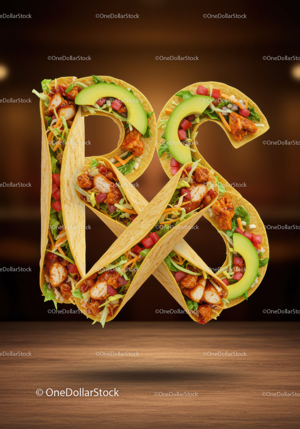 Creative Grilled Chicken Tacos Forming Letters RS