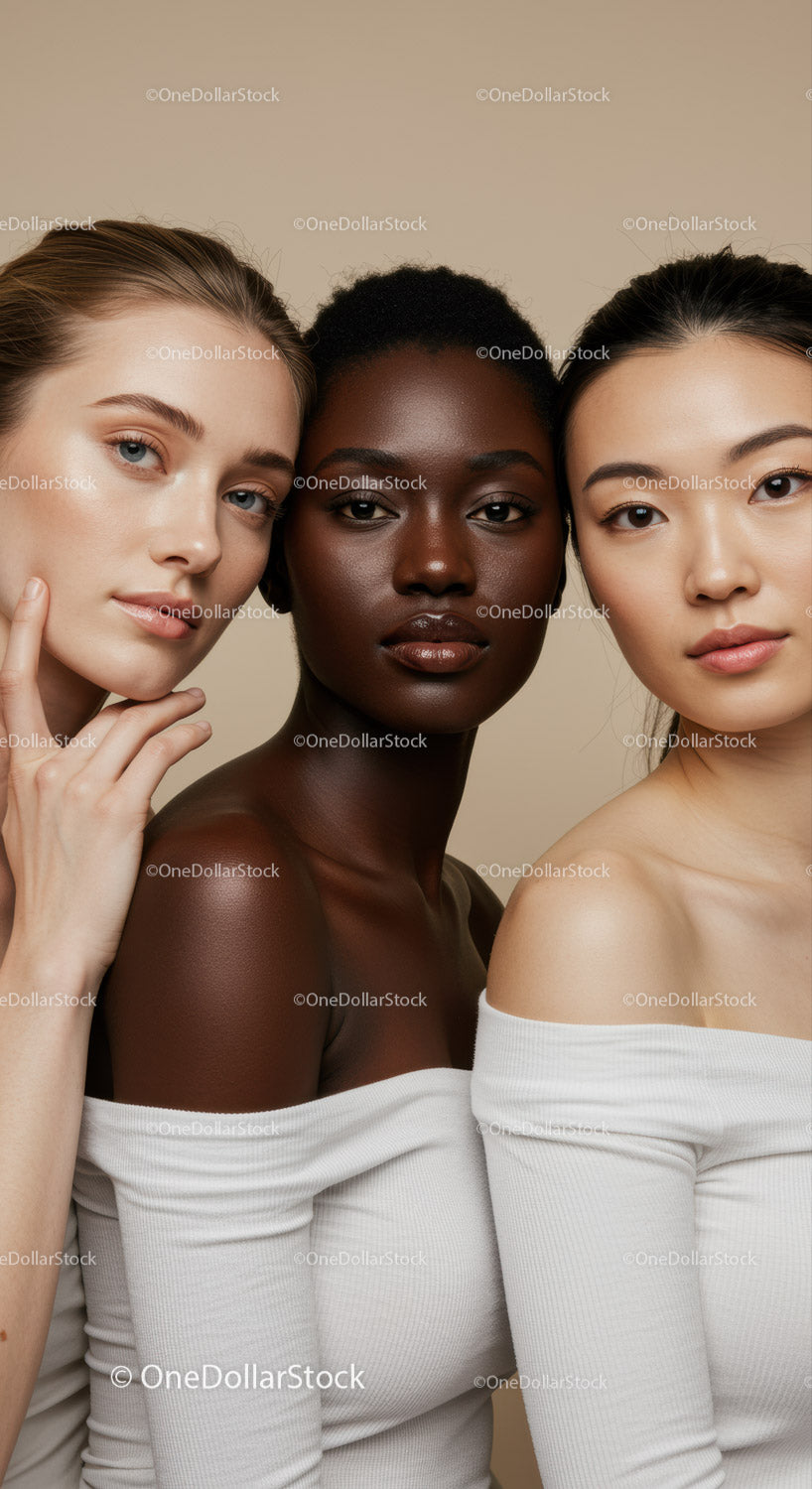 Diverse Female Portraits Expressing Confidence and Natural Beauty