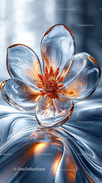 Abstract Glass Flower Sculpture for Modern Home Decor