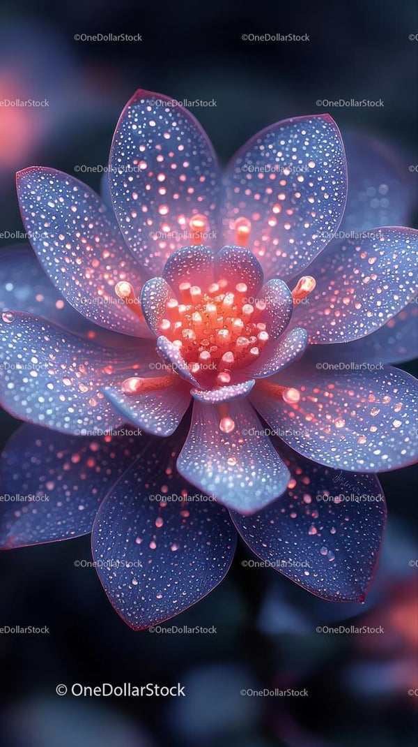 Vibrant Succulent Plant with Dewdrops in Macro Close-Up