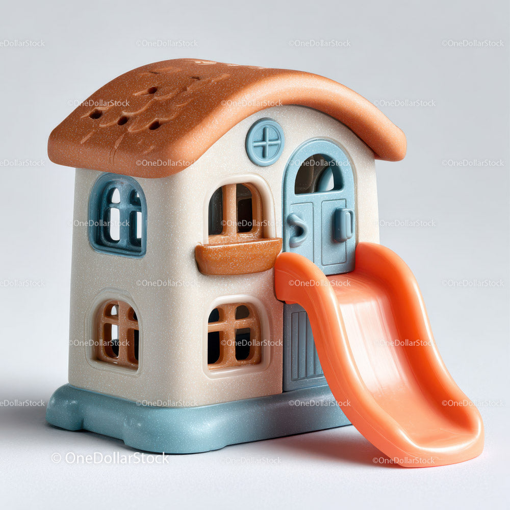 Colorful Children's Plastic Playhouse with Slide for Outdoor Fun