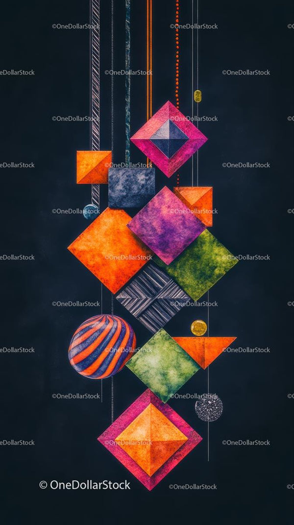 Kolorowe geometryczne dekoracje z papieru na święta i aranżację wnętrz
