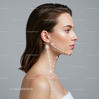 Elegant Woman Profile with Clear Skin and Defined Facial Contours