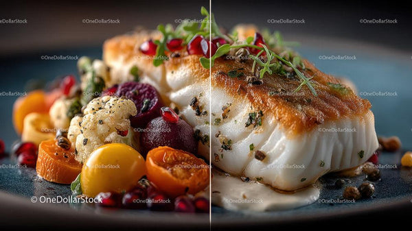 Świeży filet rybny z kolorową mieszanką warzyw dla kuchni gourmet