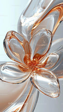 Abstract Glass Sculpture with Glossy Flowing Curves for Modern Decor