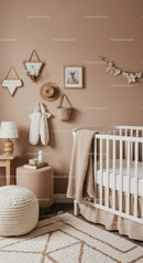 Cozy Baby Nursery with Wall Art, Plush Toy and Neutral Decor