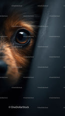 Close-up of a Puppy’s Eye Highlighting Brown Fur and Expressive Gaze