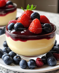 Fresh Berry Parfait with Strawberries and Blueberries in a Glass