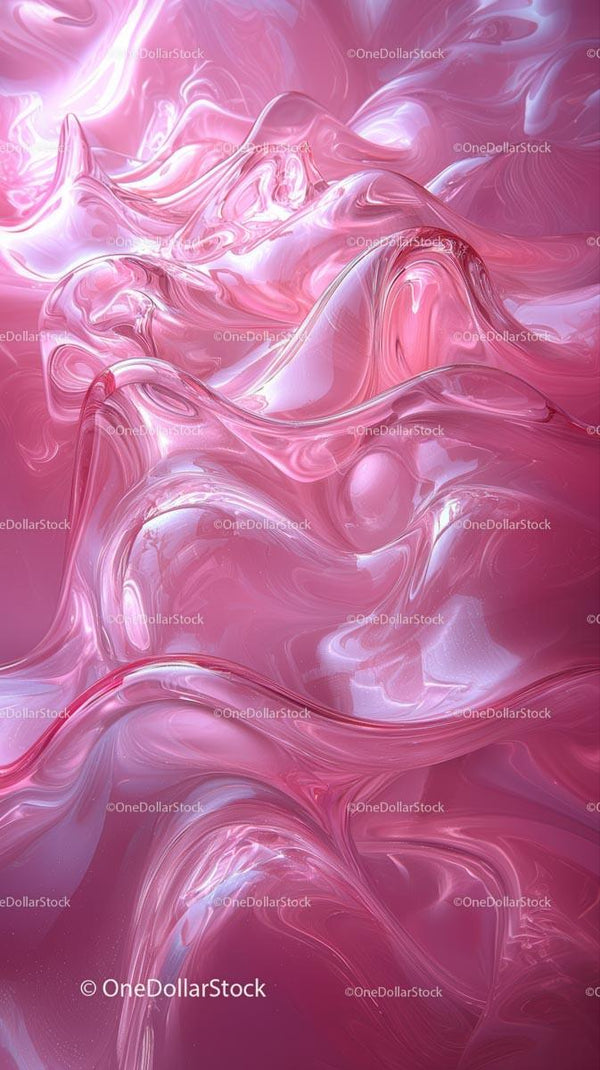 Pink Fluid Abstract Background with Glossy Texture for Creative Design