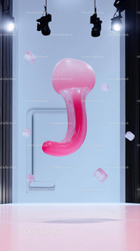 Innovative Pink Sculptural Art Installation in Modern Interior