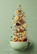 Healthy Breakfast Bowl with Oats and Dried Fruits