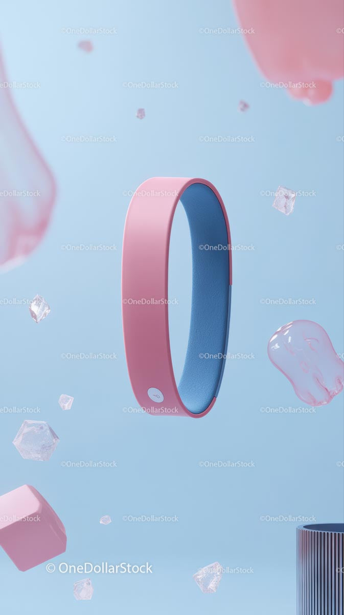 Nowoczesny różowo-niebieski tracker fitness o eleganckim designie