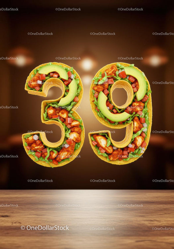Taco Shell Numbers Thirty Nine with Fresh Ingredients