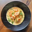 Shrimp Fettuccine in Creamy Basil Sauce with Fresh Herbs
