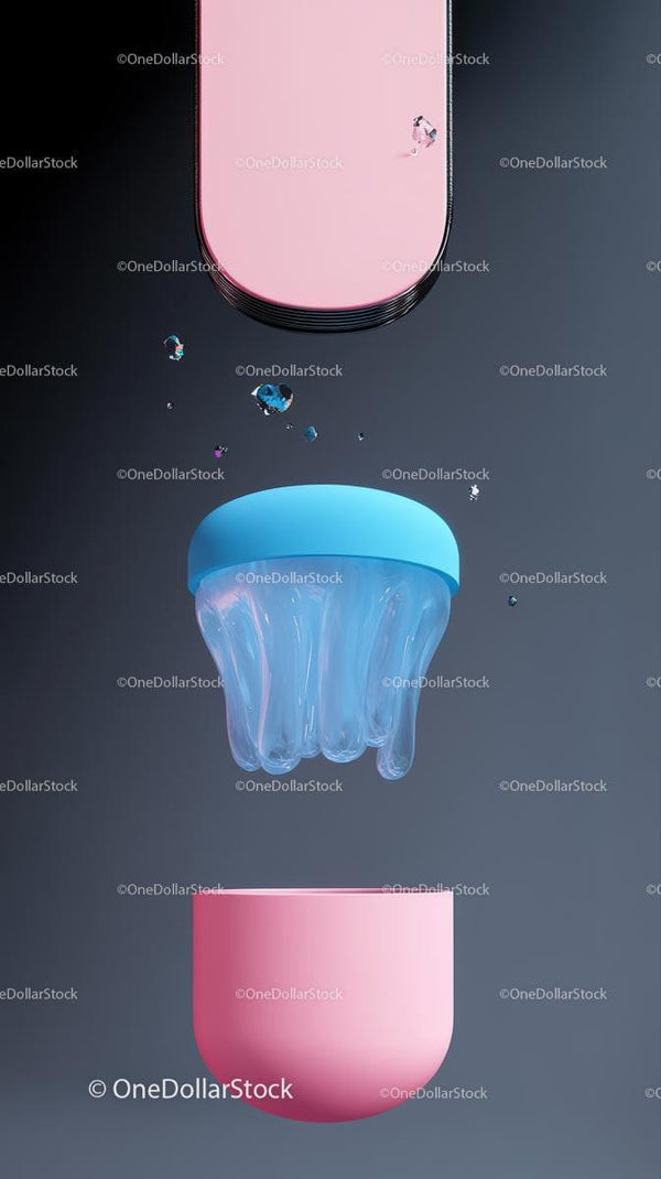 Futuristic Capsule with Glowing Blue Liquid and Transparent Design