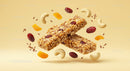 Healthy granola bars with mixed nuts and dried fruit