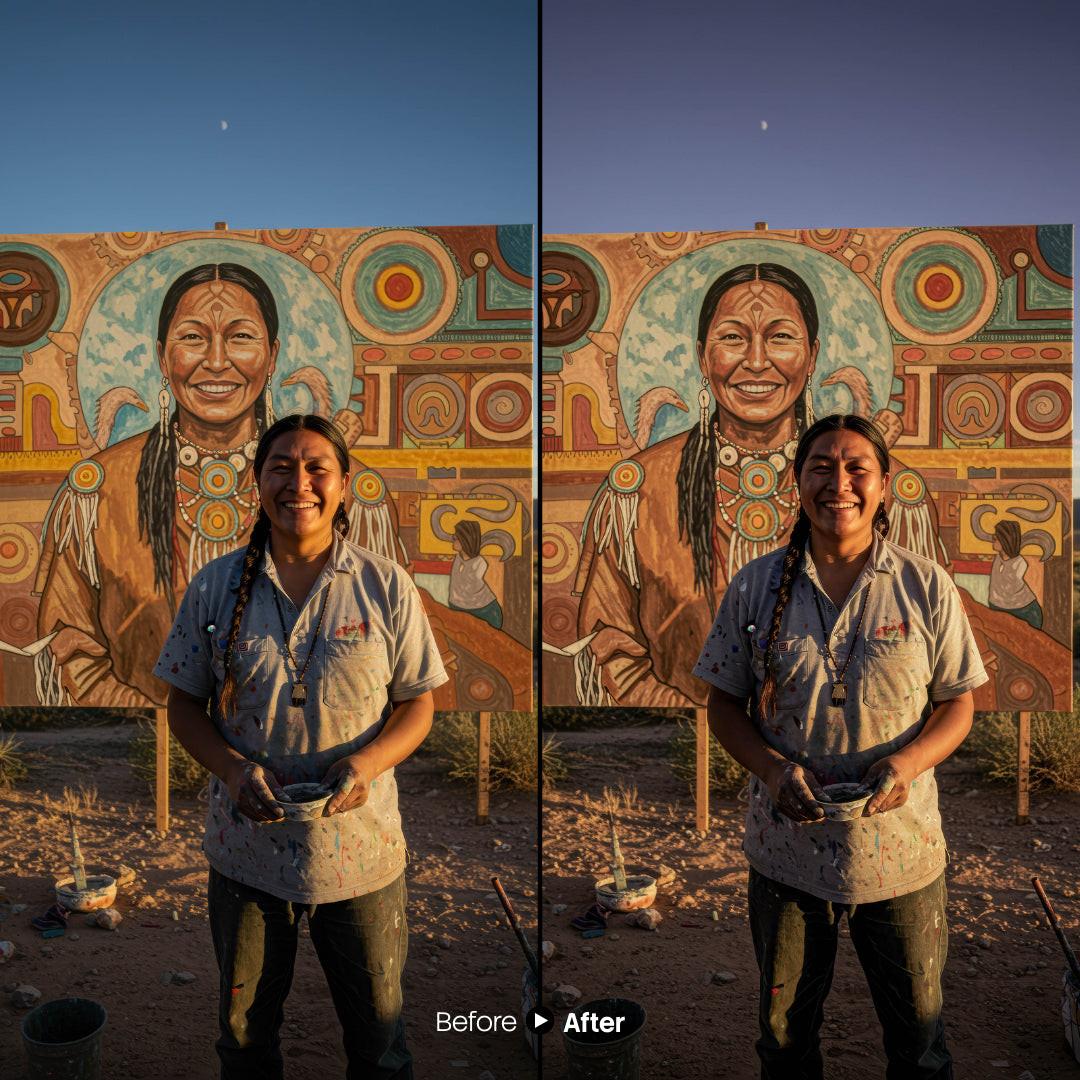cinematic photo edit with Documentaries Lightroom presets