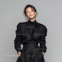 Stylish Woman in Black Leather Outfit for Fashion and Lifestyle