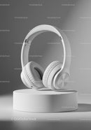 Wireless White Over-Ear Headphones on Minimalist Stand