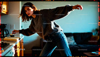 Young woman enjoying coffee break with casual ease