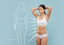 Body Transformation of Fit Woman with Arm Behind Head Wearing Sports Bra