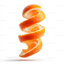 Fresh Sliced Orange Citrus Fruit in Mid-Air Display